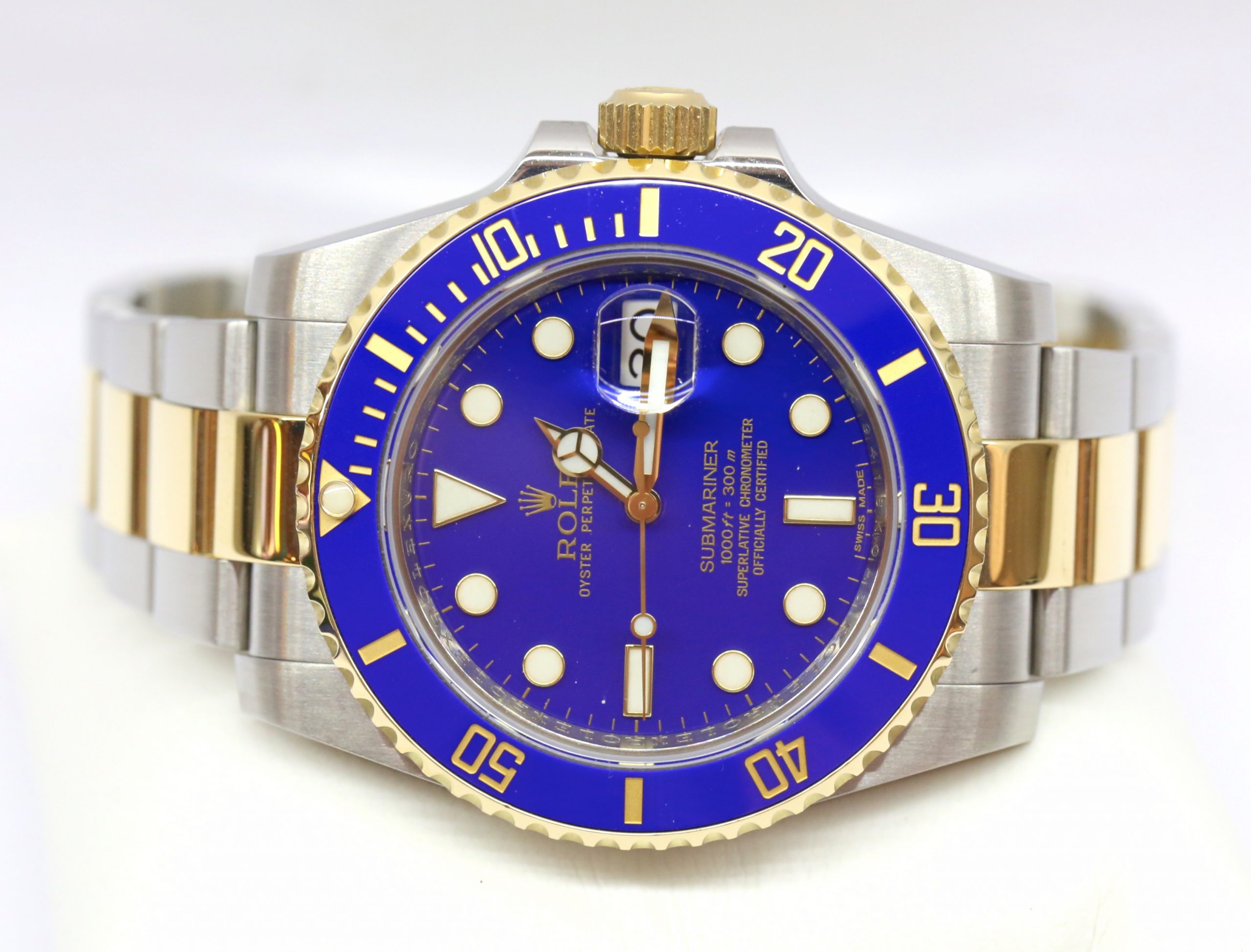 Rolex Submariner Date in stainless steel and 18ct yellow gold, blue index dial and blue Ceramic bezel, Steel and 18ct Yellow Gold Oyster bracelet. Ref: 116613LB, Box and Papers Ca.2013 Serviced by Rolex in 2020 - Image 2