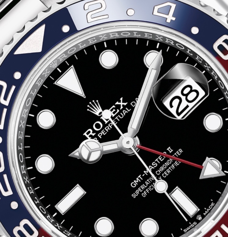 Rolex Oyster Perpetual GMT Master Pepsi (red/blue)rare to be on Oyster bracelet, Ref 126710BLRO.