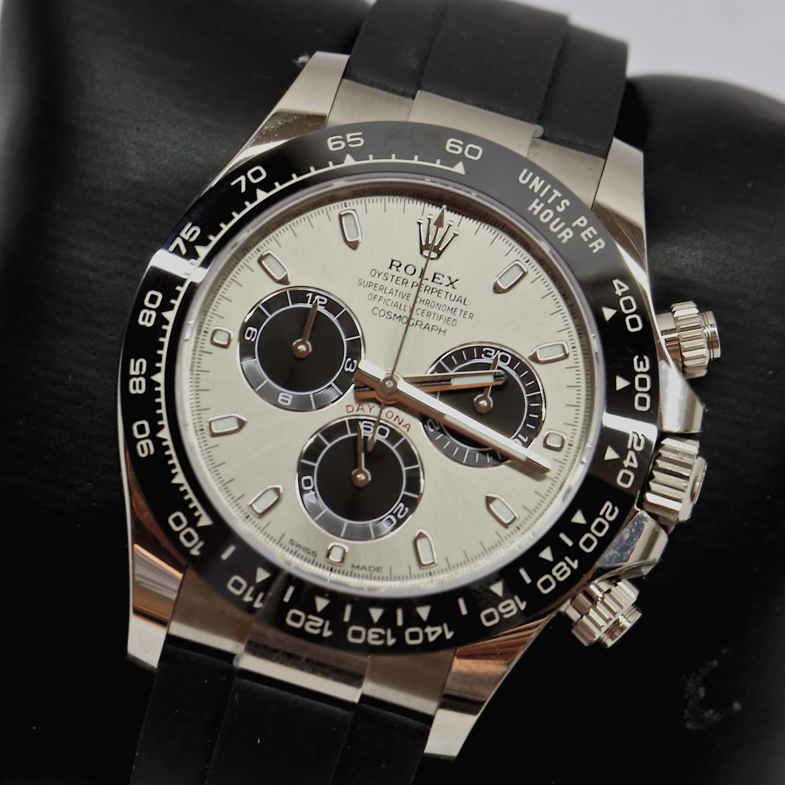 Rolex Oyster Perpetual Daytona Ref 116519LN white gold ceramic bezel Oysterflex. - Image 3
