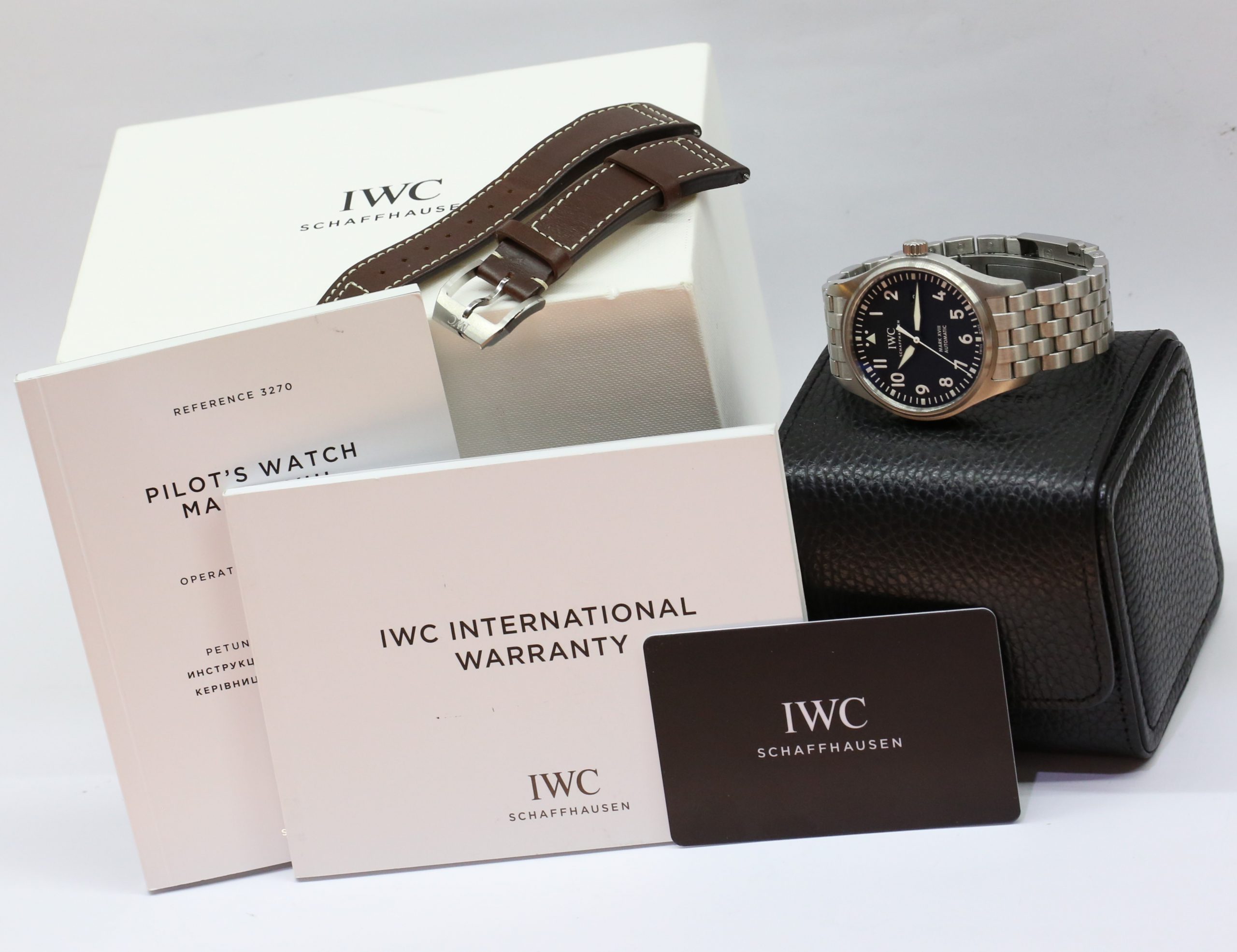 IWC Pilot’s Watch Mark XVIII in Stainless Steel, Black Arab Dial on IWC Stainless Steel Bracelet, Reference: IW327015, Circa: 2021, with Box & Papers - Image 6