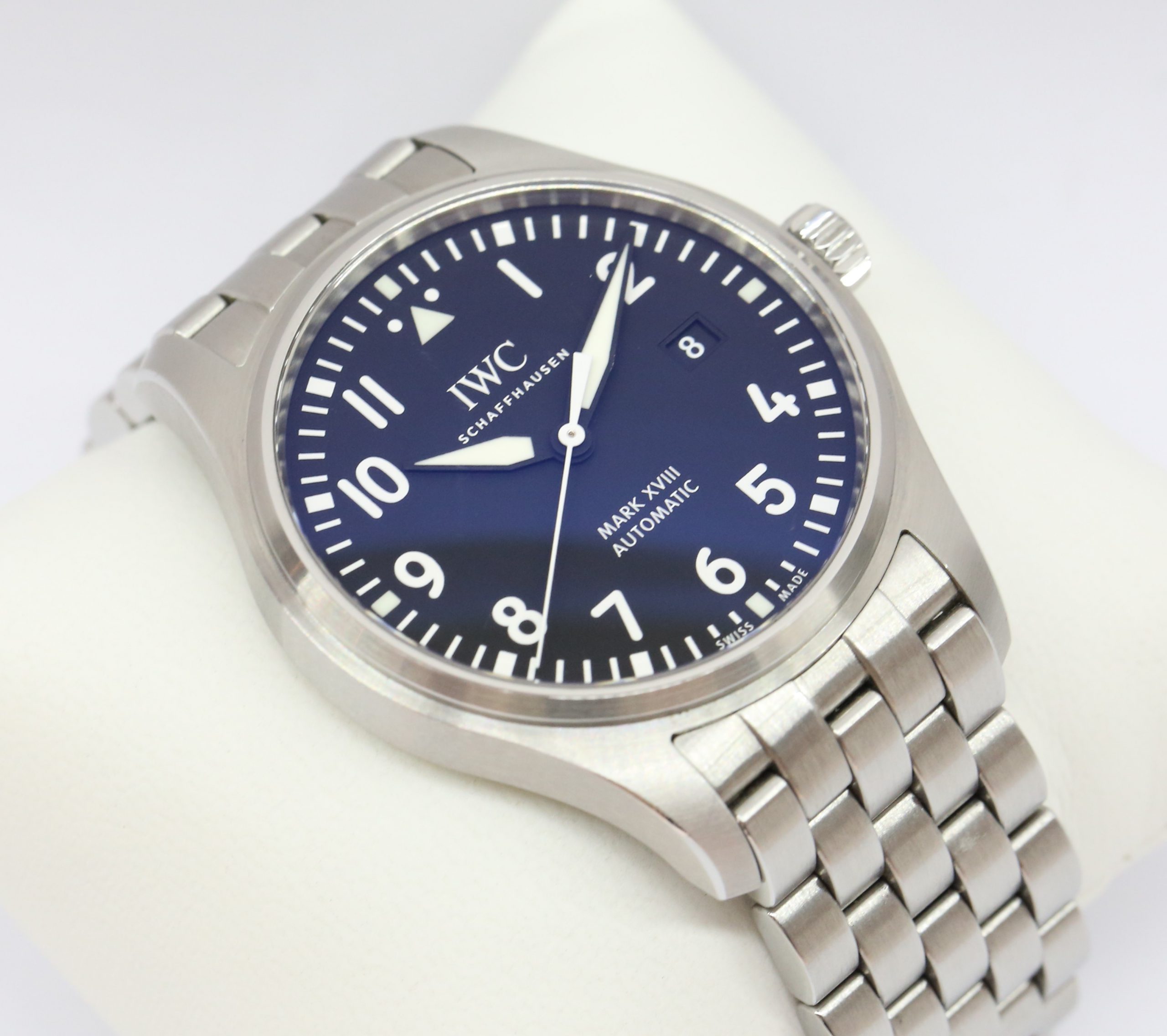 IWC Pilot’s Watch Mark XVIII in Stainless Steel, Black Arab Dial on IWC Stainless Steel Bracelet, Reference: IW327015, Circa: 2021, with Box & Papers