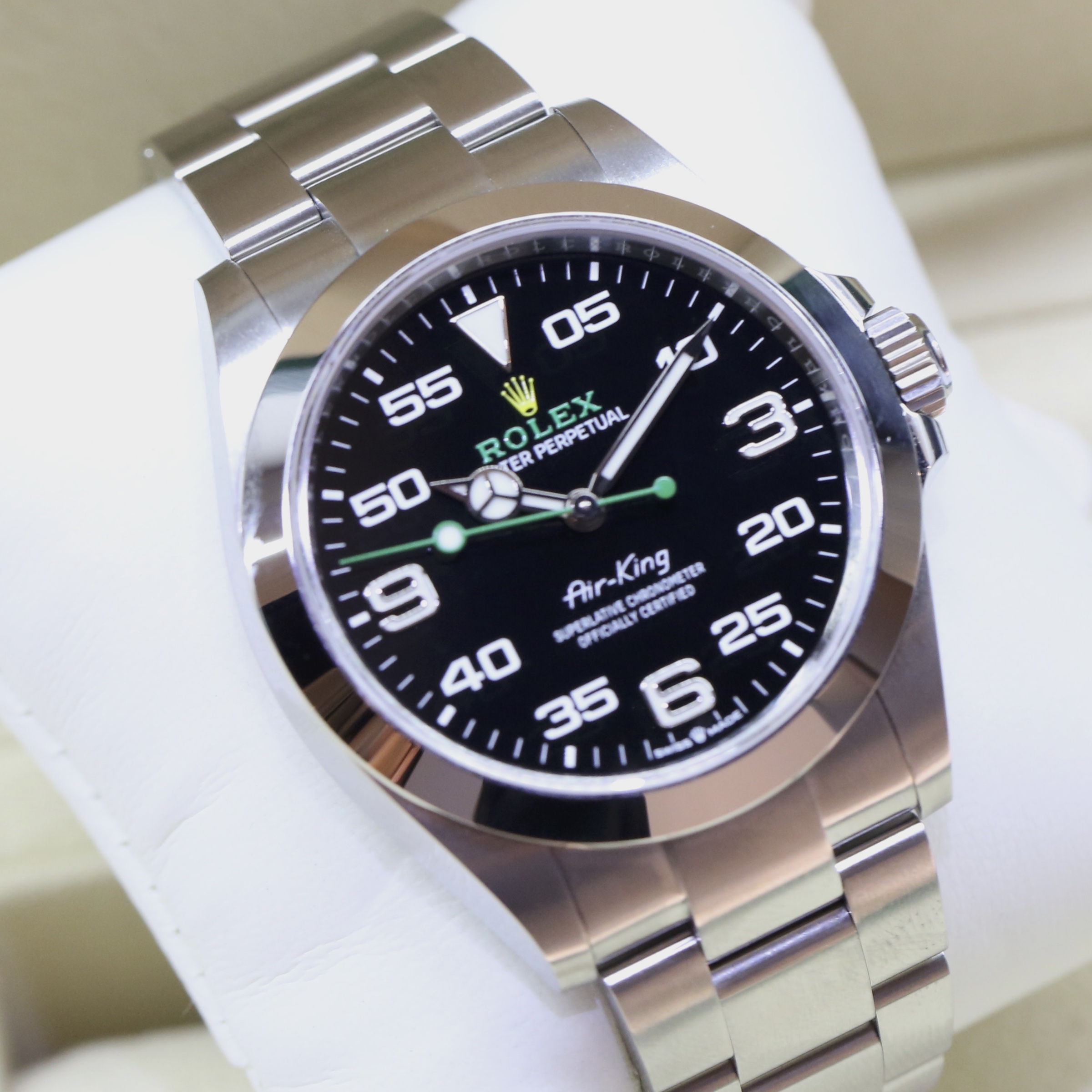 Rolex Air King Ref 126900, latest crown guard model, 2022 full set.