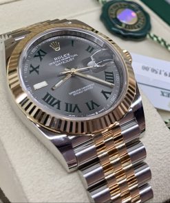 Rolex Datejust 41 Steel & 18ct YG Wimbledon dial, Sept 2022, Ref 126333, box and papers.