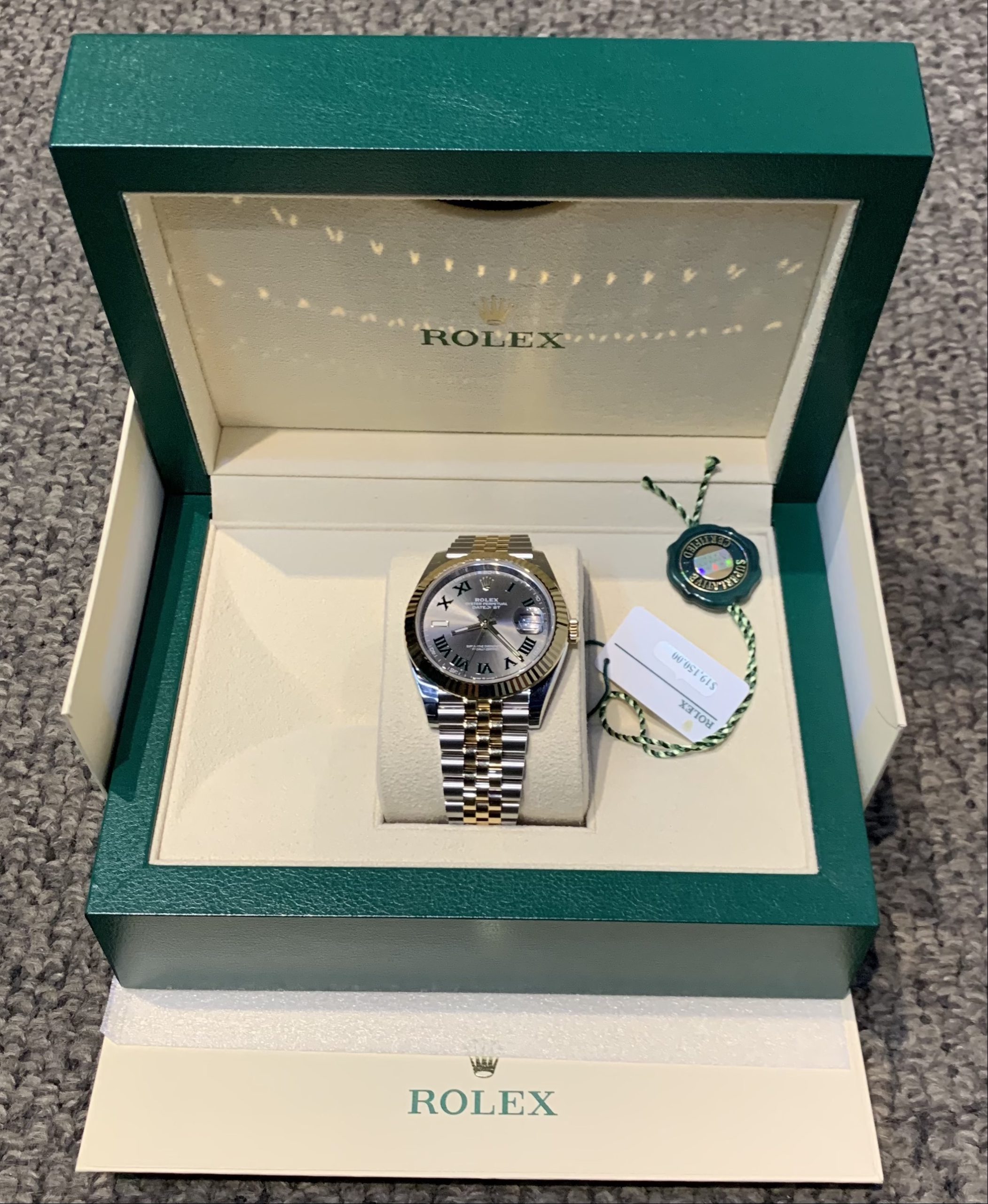 Rolex Datejust 41 Steel & 18ct YG Wimbledon dial, Sept 2022, Ref 126333, box and papers. - Image 2