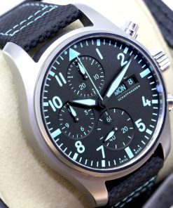 IWC Pilots Chronograph Online Mercedes-AMG Petronas Formula One Edition, Titanium Case on IWC Strap, Black Arab DIal, Reference IW388108, Circa 2022, Box & Papers
