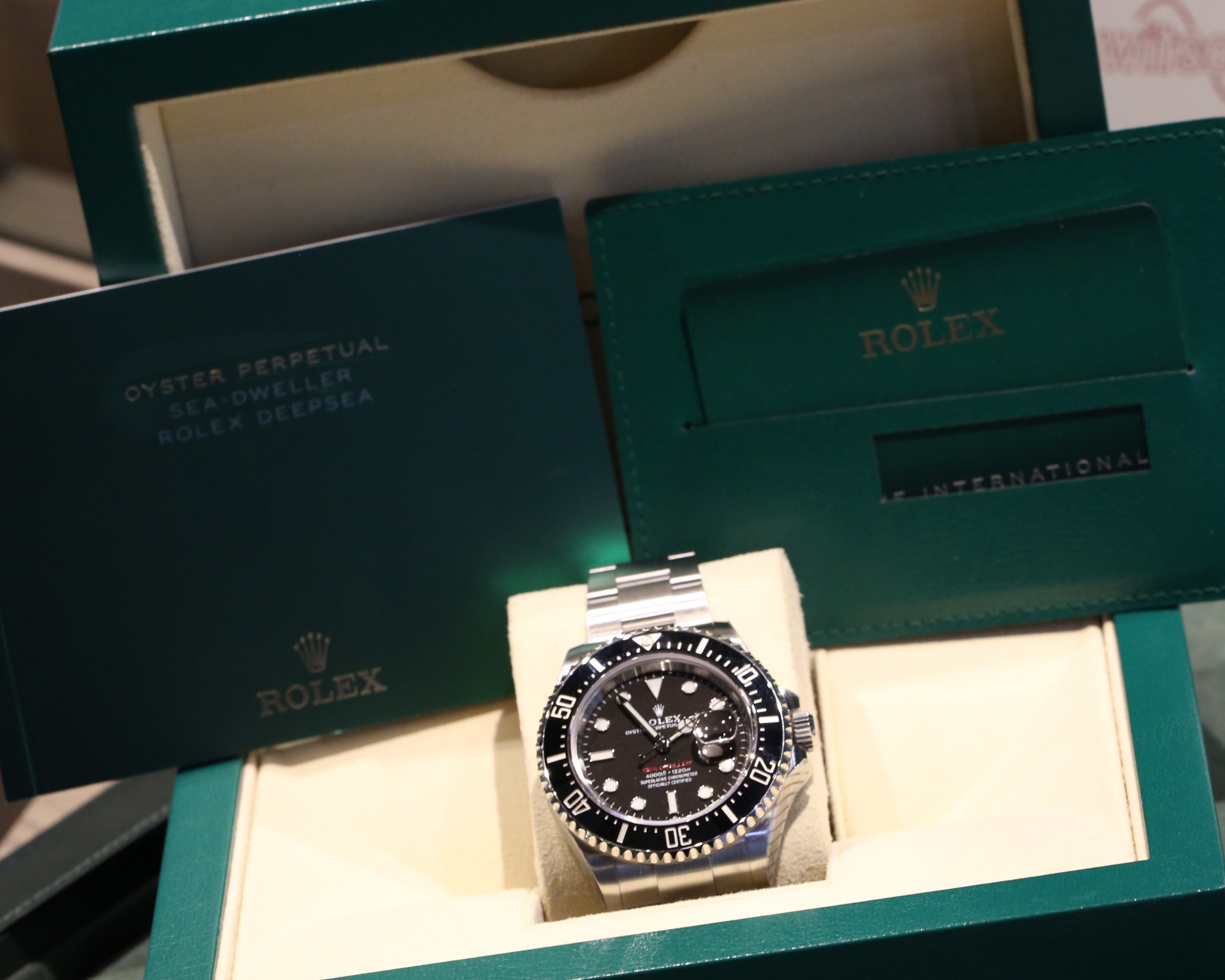 Rolex Sea Dweller 43, "Anniversary" in Rolex OysterSteel on a Rolex Oyster bracelet, Black Index Dial, Black Ceramic Bezel, Ref: 126600, Ca.2021, Complete with Box, Paper & Balance of Rolex Factory Warranty - Image 6