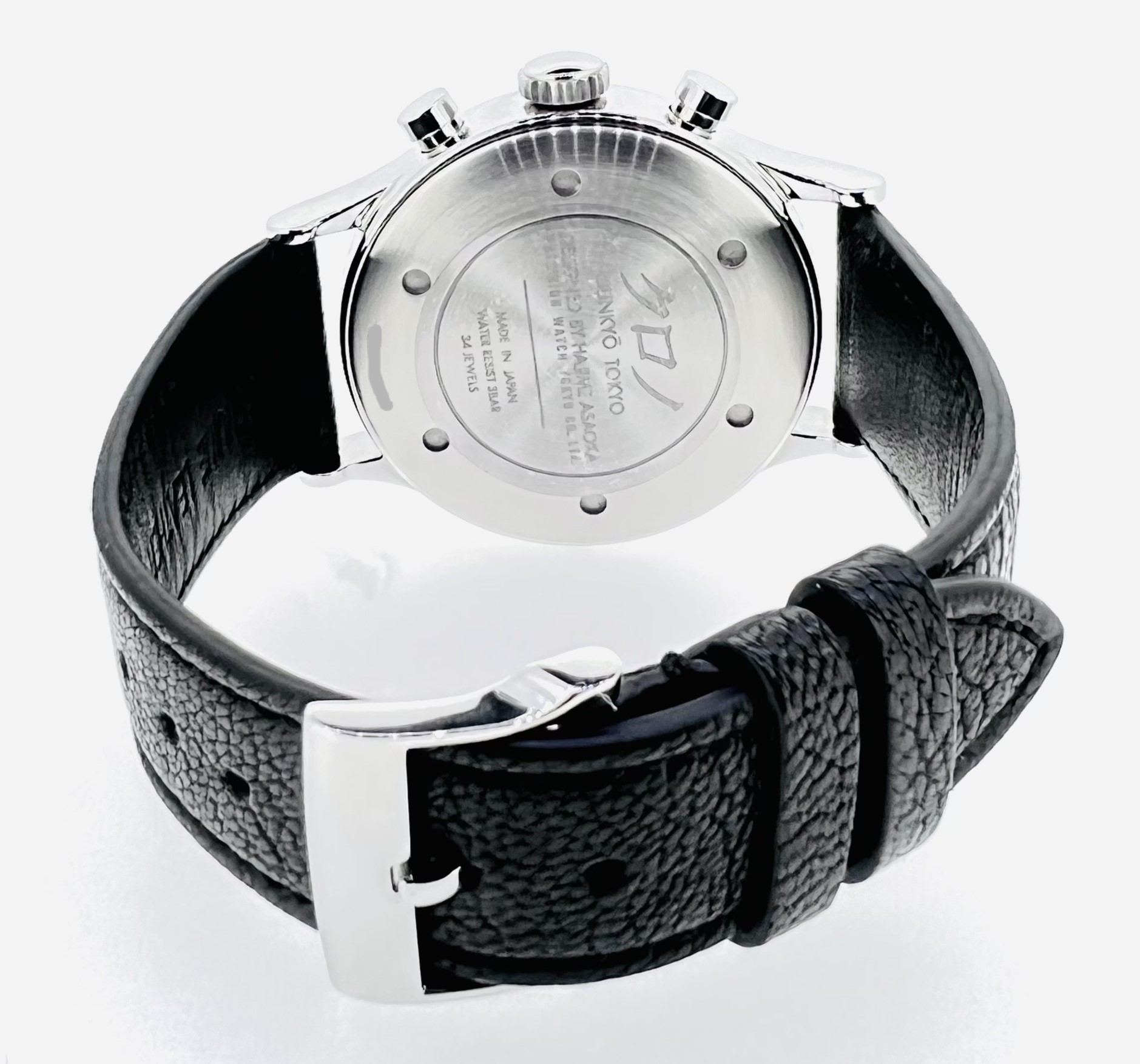 Kurono Tokyo, Bunkyo Tokyo CHRONOGRAPH II , Black Index Dial silver sub dials, in Stainless Steel 38mm limited production of 500, Circa: 2020 on Strap Complete with Box and Papers - Image 6