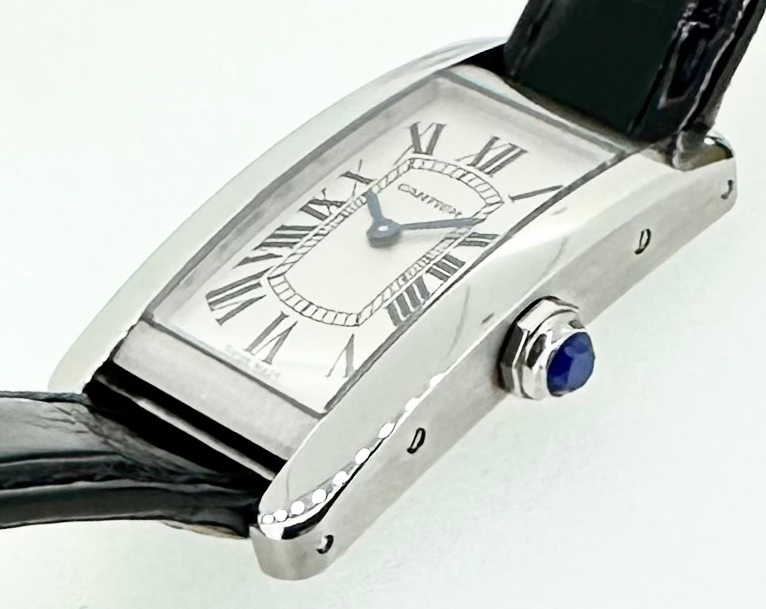 Cartier Tank Americane in stainless steel, Silver Roman Dial, on a Cartier Strap and buckle, Ref: WSTA0043 Ca. 2021 - Image 2