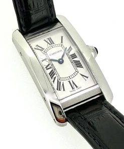 Cartier Tank Americane in stainless steel, Silver Roman Dial, on a Cartier Strap and buckle, Ref: WSTA0043 Ca. 2021