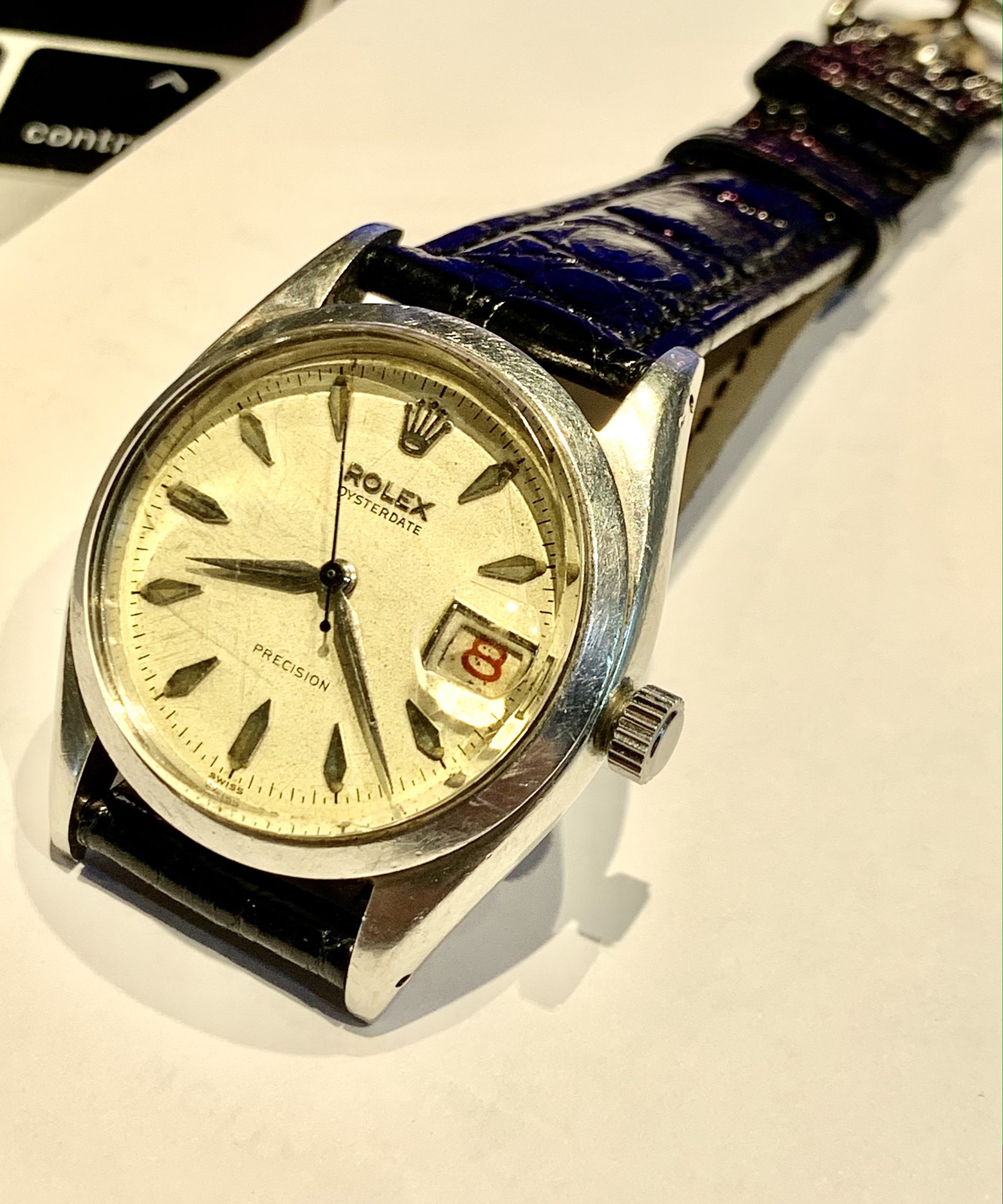 Rolex Oysterdate Precision Case reference 6494, Ca 1958, just traded, sold as is, wholesale unrestored but working. $1,980.00 - Image 6