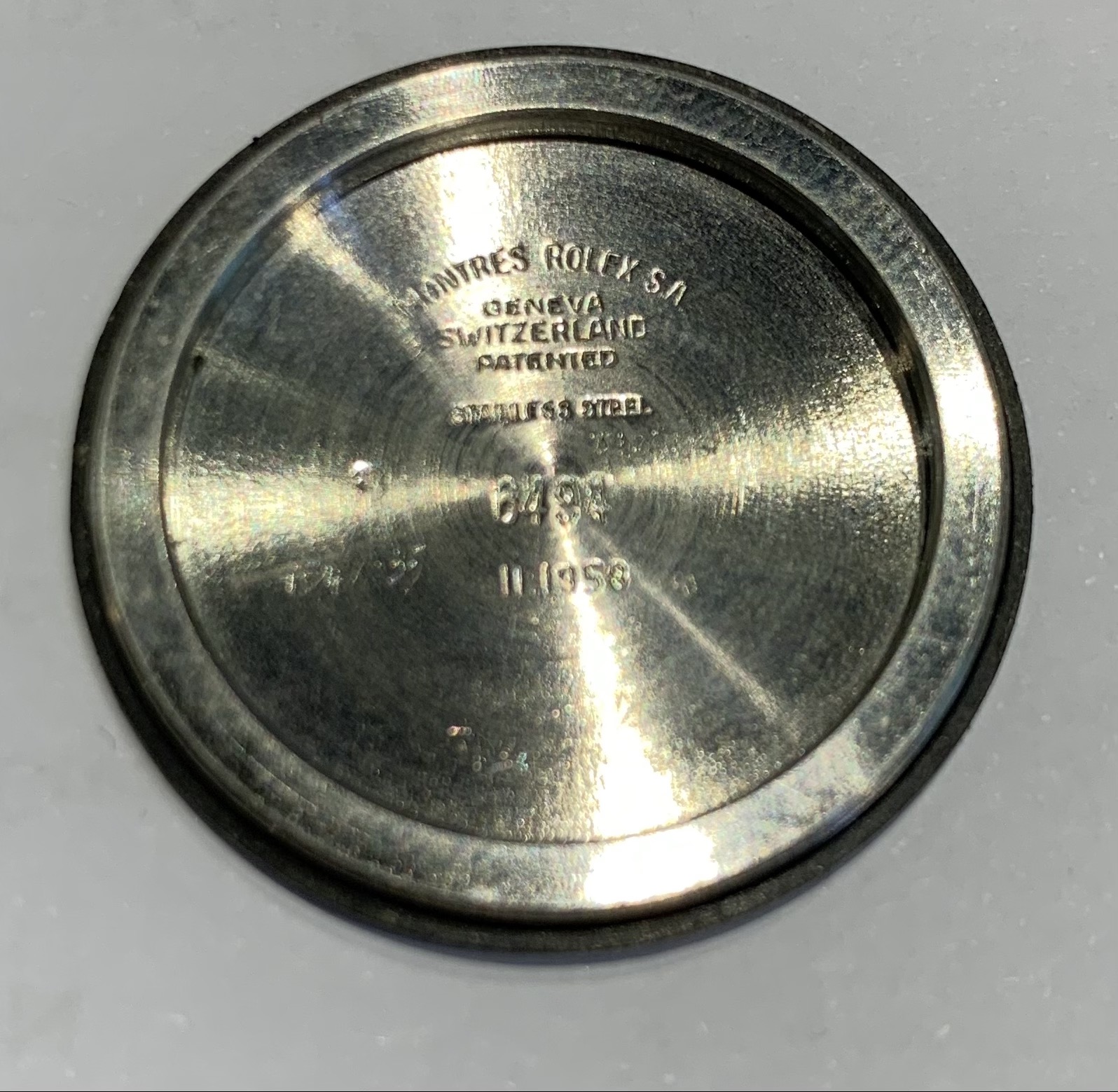Rolex Oysterdate Precision Case reference 6494, Ca 1958, just traded, sold as is, wholesale unrestored but working. $1,980.00 - Image 9