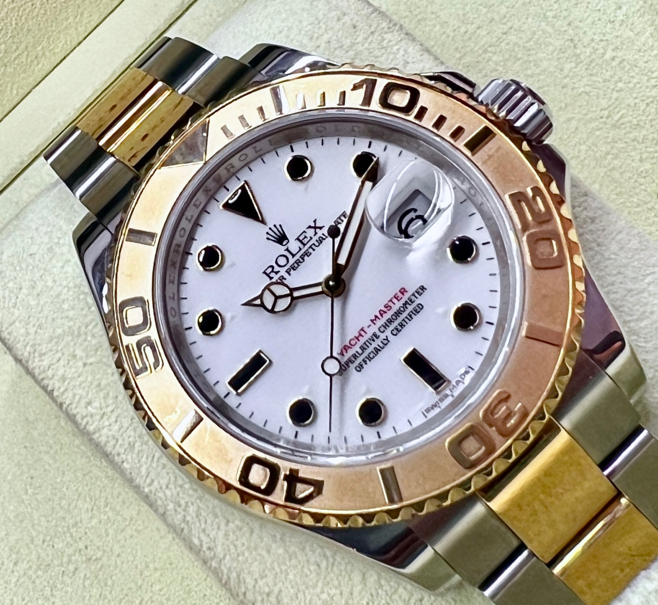 Rolex Oyster Perpetual Yachtmaster 40 18ct YG & st steel Case ref 16623, Ca 2012 with box and papers.