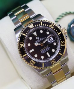 Rolex Sea Dweller 43, “Anniversary” in Rolex OysterSteel & 18ct Yellow Gold on a Rolex Oystersteel and 18ct Yellow gold bracelet, Black Index Dial, Black Ceramic Bezel, Ref: 126603, Complete with Box, Paper & Balance of Rolex Factory Warranty.