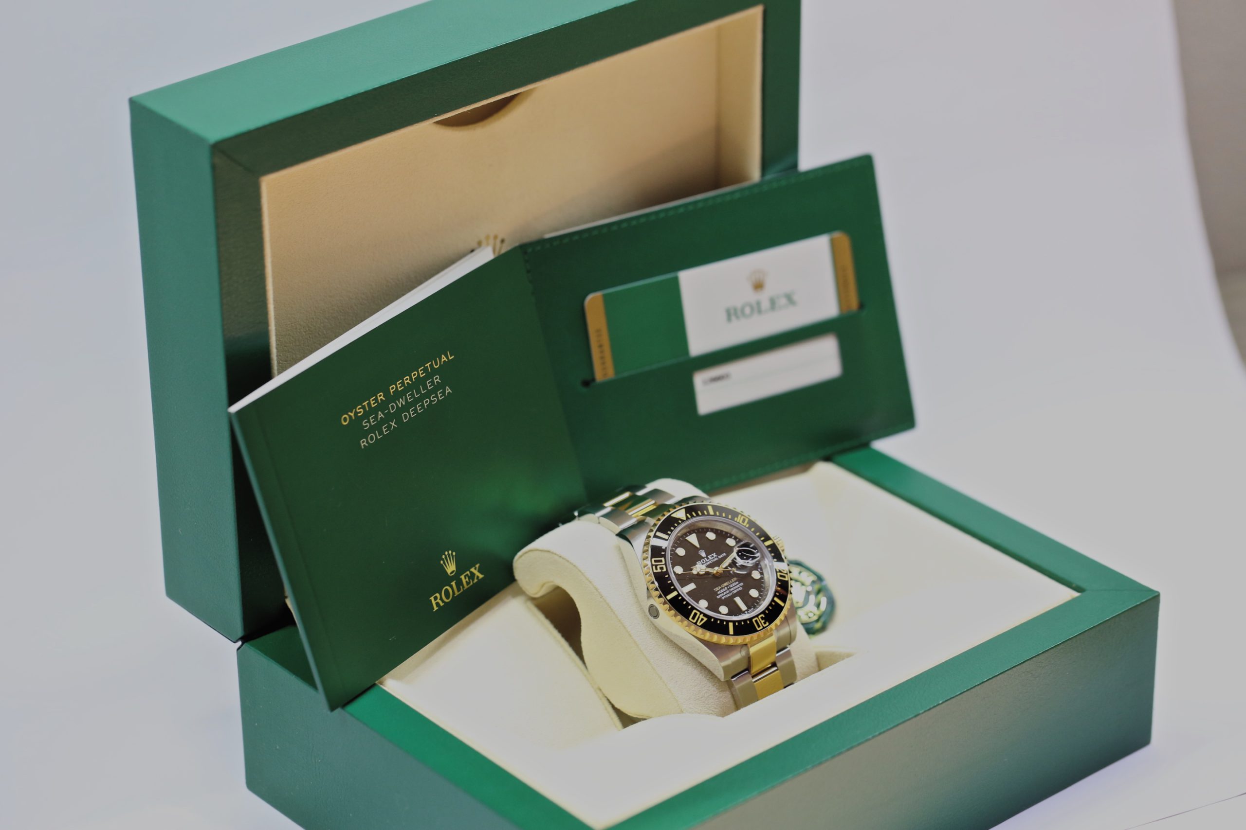 Rolex Sea Dweller 43, “Anniversary” in Rolex OysterSteel & 18ct Yellow Gold on a Rolex Oystersteel and 18ct Yellow gold bracelet, Black Index Dial, Black Ceramic Bezel, Ref: 126603, Complete with Box, Paper & Balance of Rolex Factory Warranty. - Image 7