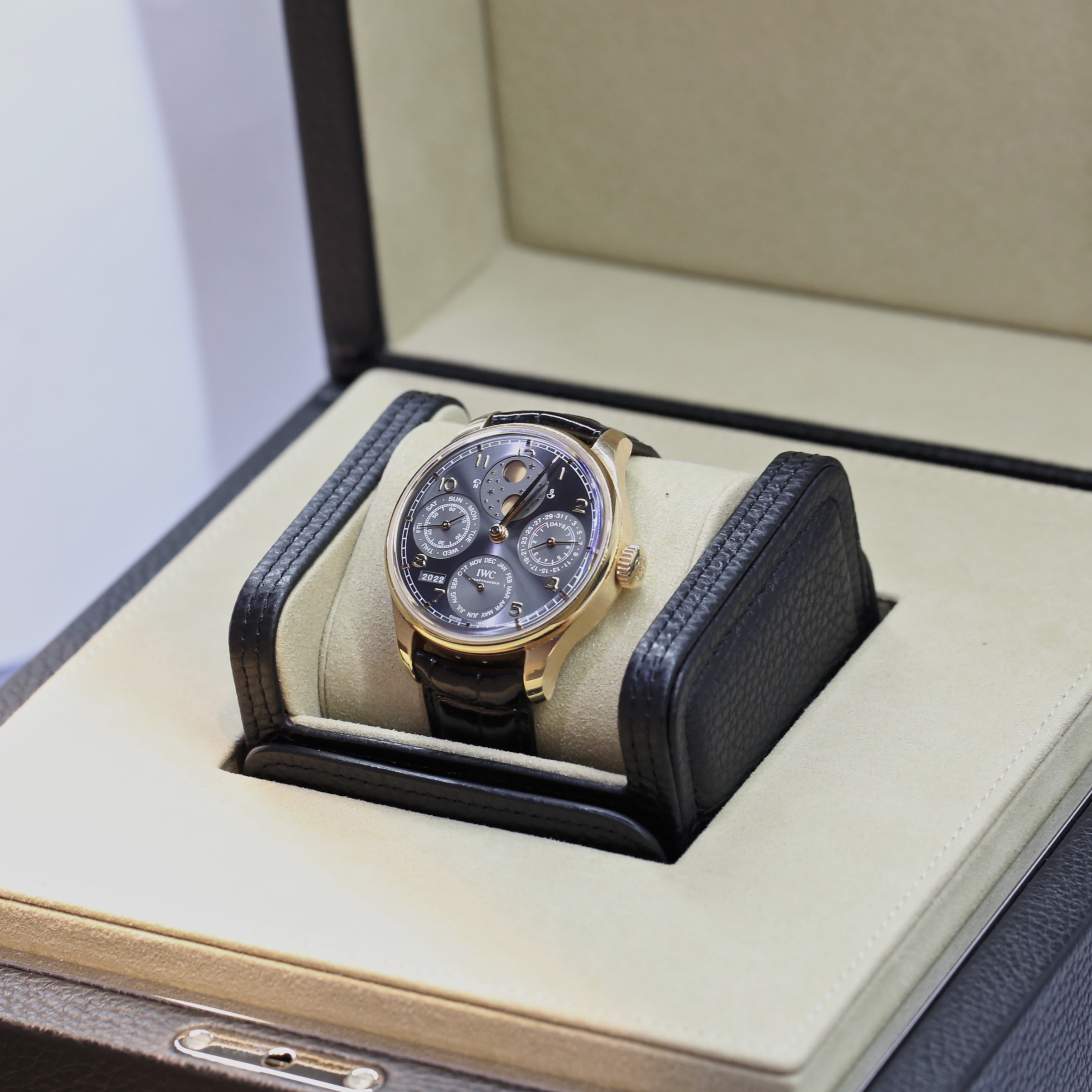 IWC Portugieser Perpetual Calendar in 18ct Rose Gold, Gray Arab dial, on IWC Strap with 18ct Deployant Clasp, Ref: IW503404, Circa: 2020, Complete with Box & Papers "RRP $64,700" - Image 8