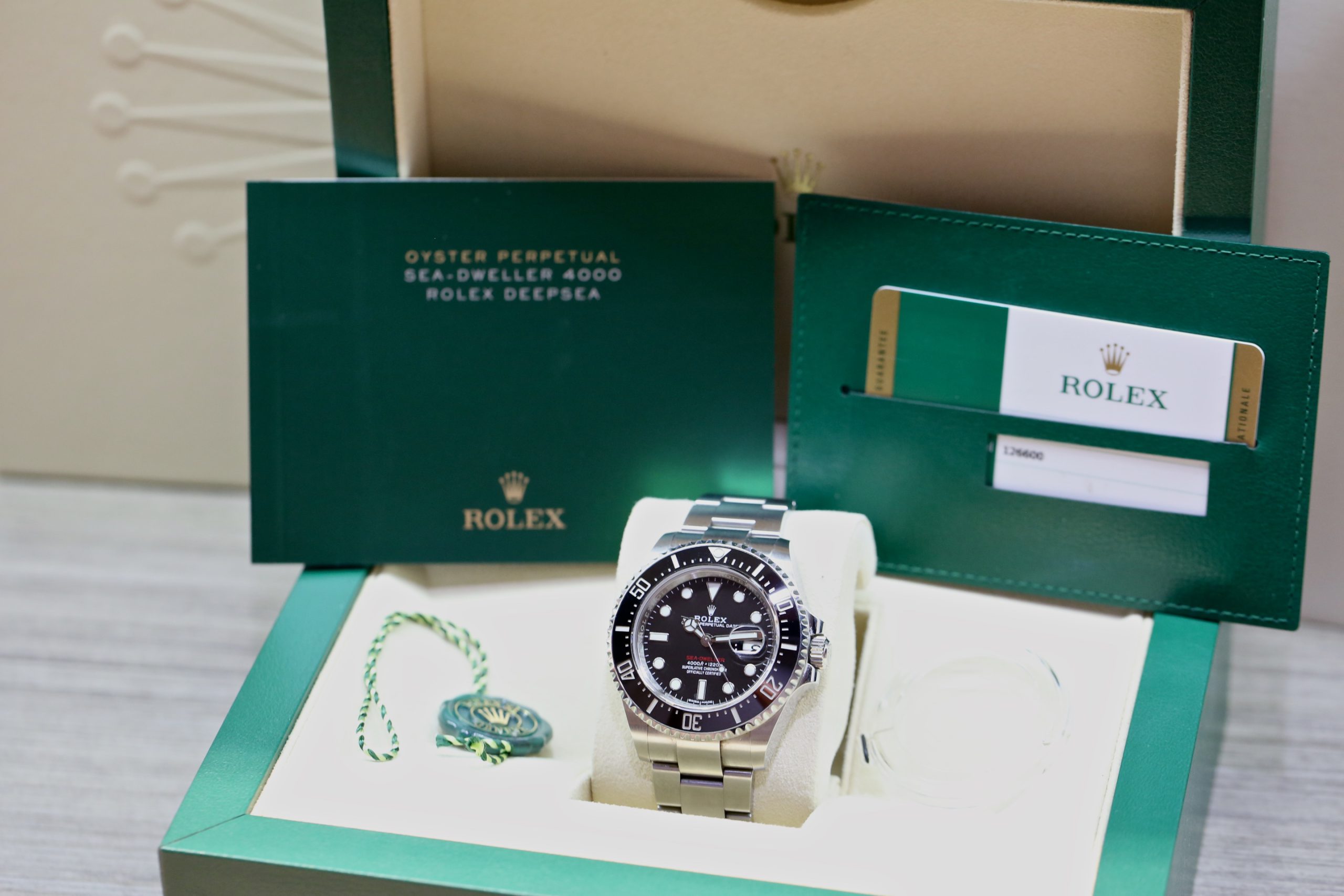 Rolex Sea Dweller 43, "Anniversary" in Rolex OysterSteel on a Rolex Oyster bracelet, Black Index Dial, Black Ceramic Bezel, Ref: 126600, Ca.2017, Complete with Box, Paper and Rolex Warranty - Image 6