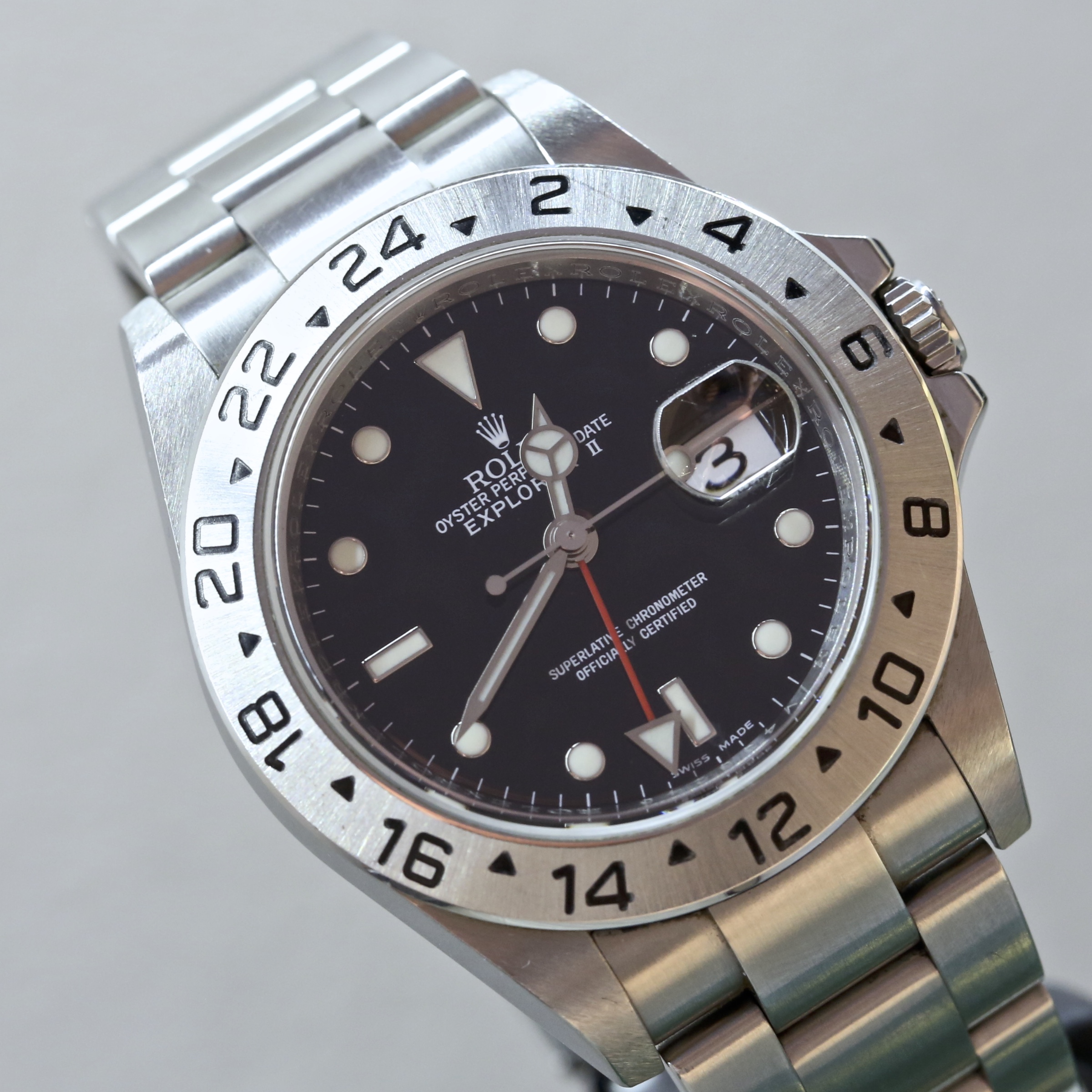 Rolex Explorer 2 GMT, Stainless Steel, Black Index Dial on Rolex Oyster Bracelet, Reference: 16570, Circa: 2008/9, with Box & book