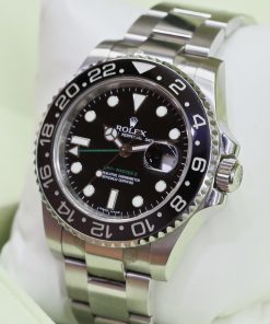 Alternative view of Rolex Oyster Perpetual GMT Master II in Rolex Oystersteel,  Ref 116710LN, Box and Rolex Warranty card, Ca 2008.
