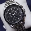 Omega Speedmaster Professional Moonwatch, Black Index Dial on Omega Stainless Steel Bracelet, Reference: 31030425001002, Complete with Box, book and Omega Warranty cards. Circa: 2022