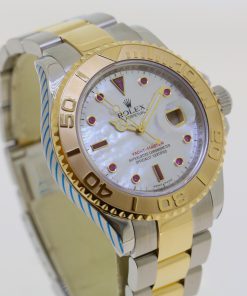 Alternative view of Rolex Yacht-Master 40, Ref 16233 18ct yellow gold and stainless steel, stunning Mother of Pearl Ruby index dial, Oyster bracelet Just serviced by Rolex Australia