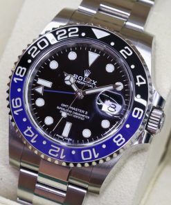 Alternative view of Rolex GMT Master II Stainless Steel, Black Index Dial, "Batman" Blue Black Ceramic Bezel on Oystersteel Bracelet, Ref 116710BLNR, Circa: 2018, Complete with Box & Papers