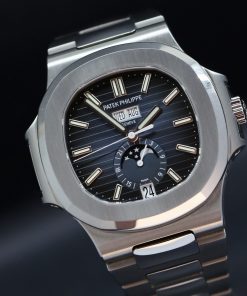 Alternative view of Patek Philippe Nautilus Annual Calendar Moon phase with the new blue index dial, Ref 5726/1A, in stainless steel, full set, Ca 2021. $165,000(AUD) + GST!!!