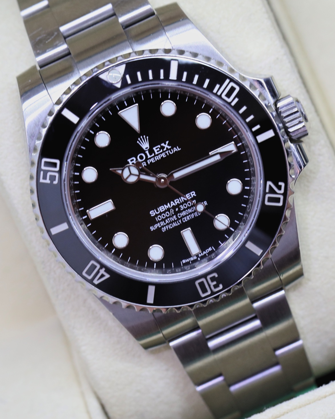 Rolex Submariner Ceramic Bezel, Non-Date 40mm in Stainless Steel on a Rolex Oystersteel Bracelet, Reference 114060, Circa: 2017, With Box & Warranty Card