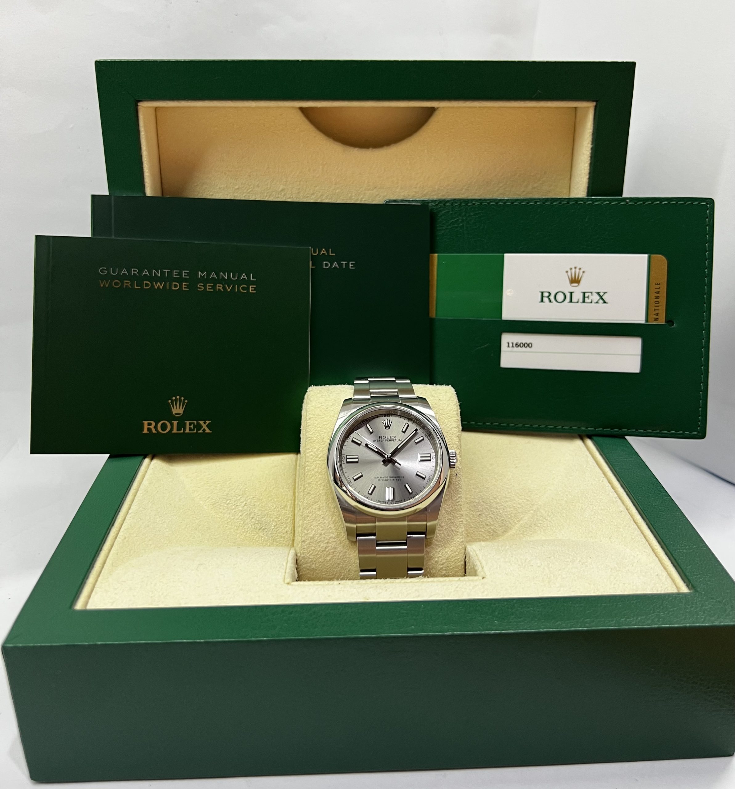 Rolex Oyster Perpetual 36, in Rolex stainless steel, Rhodium index Dial on Rolex Oyster Bracelet, Ref. 116000, Circa: 2020, With Box & Papers - Image 7