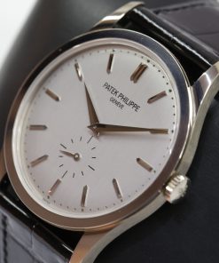 Alternative view of Patek Philippe Calatrava Gents case reference 5196G-001 18ct white gold, silver dial, manual winding Ca 2020, $23,800(AUD).