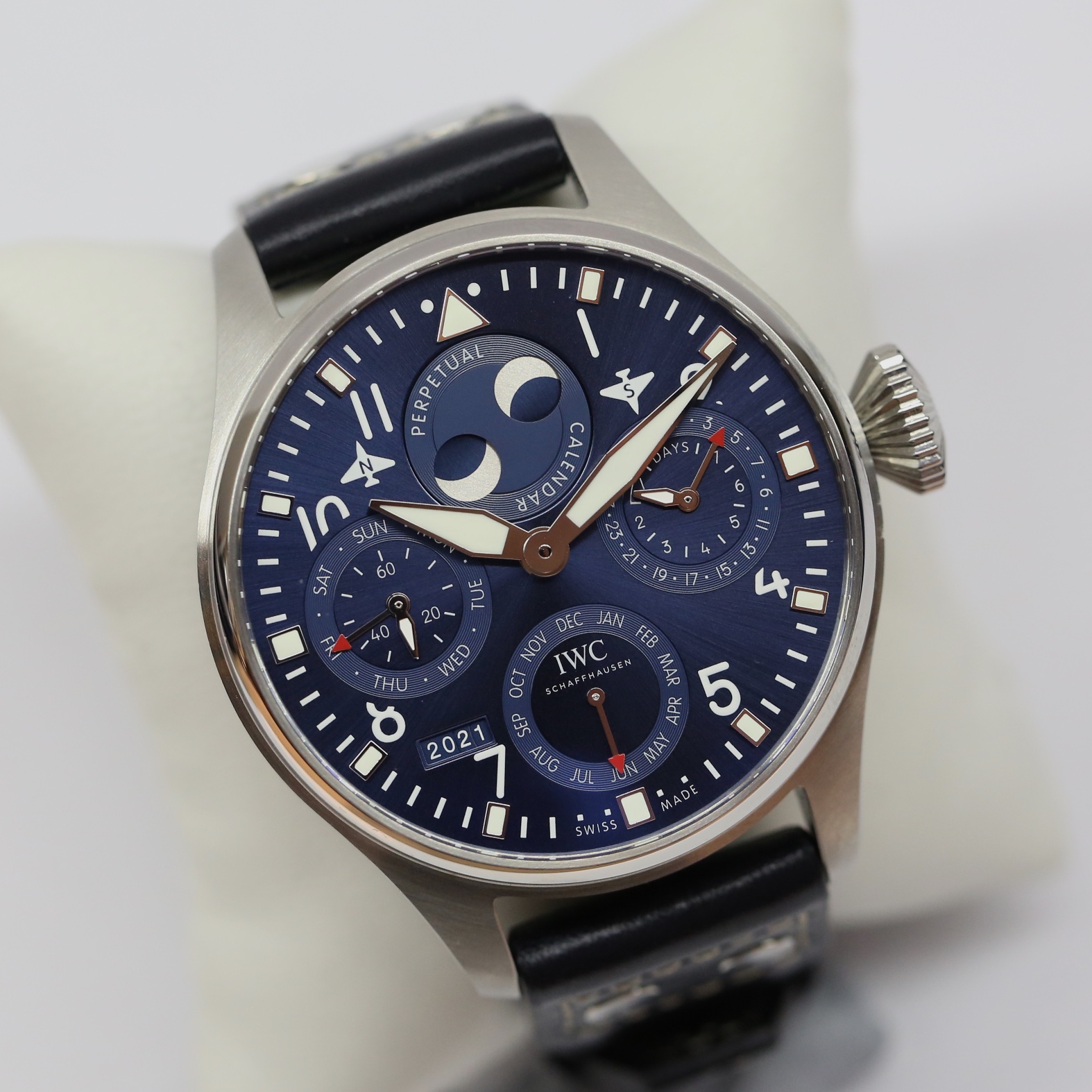 IWC Big Pilot Perpetual Calendar in stainless steel , Blue Arab dial, on IWC Strap with a stainless steel Deployant Clasp, Ref: IW503605, Circa: 2021, Complete with Box & Papers "RRP $46,700" - Image 3