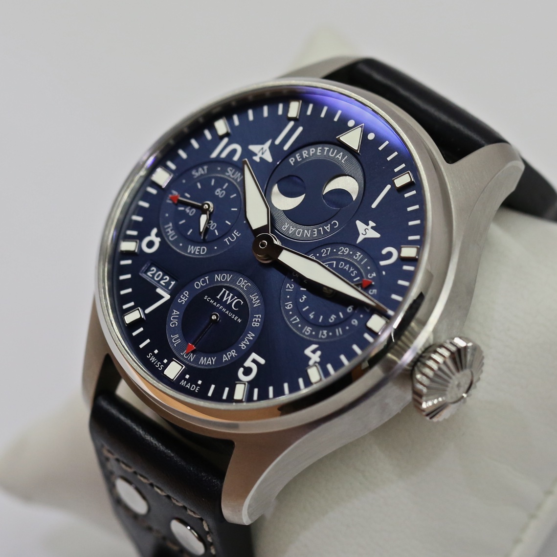 IWC Big Pilot Perpetual Calendar in stainless steel , Blue Arab dial, on IWC Strap with a stainless steel Deployant Clasp, Ref: IW503605, Circa: 2021, Complete with Box & Papers "RRP $46,700" - Image 2