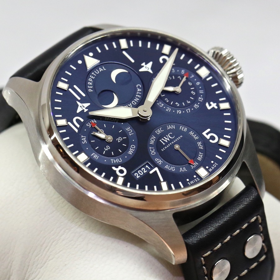IWC Big Pilot Perpetual Calendar in stainless steel , Blue Arab dial, on IWC Strap with a stainless steel Deployant Clasp, Ref: IW503605, Circa: 2021, Complete with Box & Papers "RRP $46,700" - Image 5