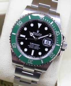Alternative view of Rolex Submariner Date "New Kermit" in Rolex OysterSteel with a Green Cerachrom Bezel and Black Index Dial on a Rolex Oystersteel Bracelet, Ref: 126610LV, Circa: 2021, Complete with Box & Papers