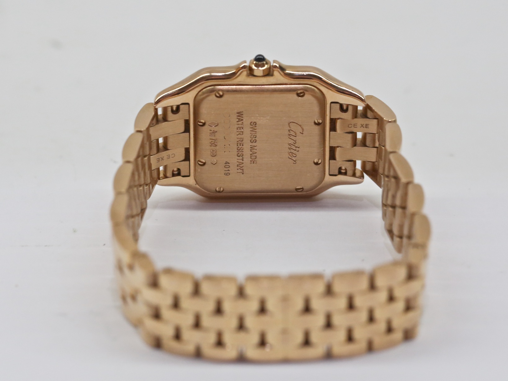 Panthère de Cartier watch, medium model, quartz movement in 18ct rose gold, silvered dial, blued-steel sword-shaped hands, 18ct rose gold bracelet, Ref: WGPN0007 - Image 5