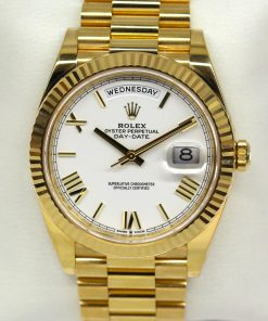 Alternative view of Rolex Oyster Perpetual Day-Date 40 in 18ct Yellow Gold, White Roman Dial, 18ct Yellow Gold Rolex Presidential bracelet, Ref. 228238, Ca. 2020