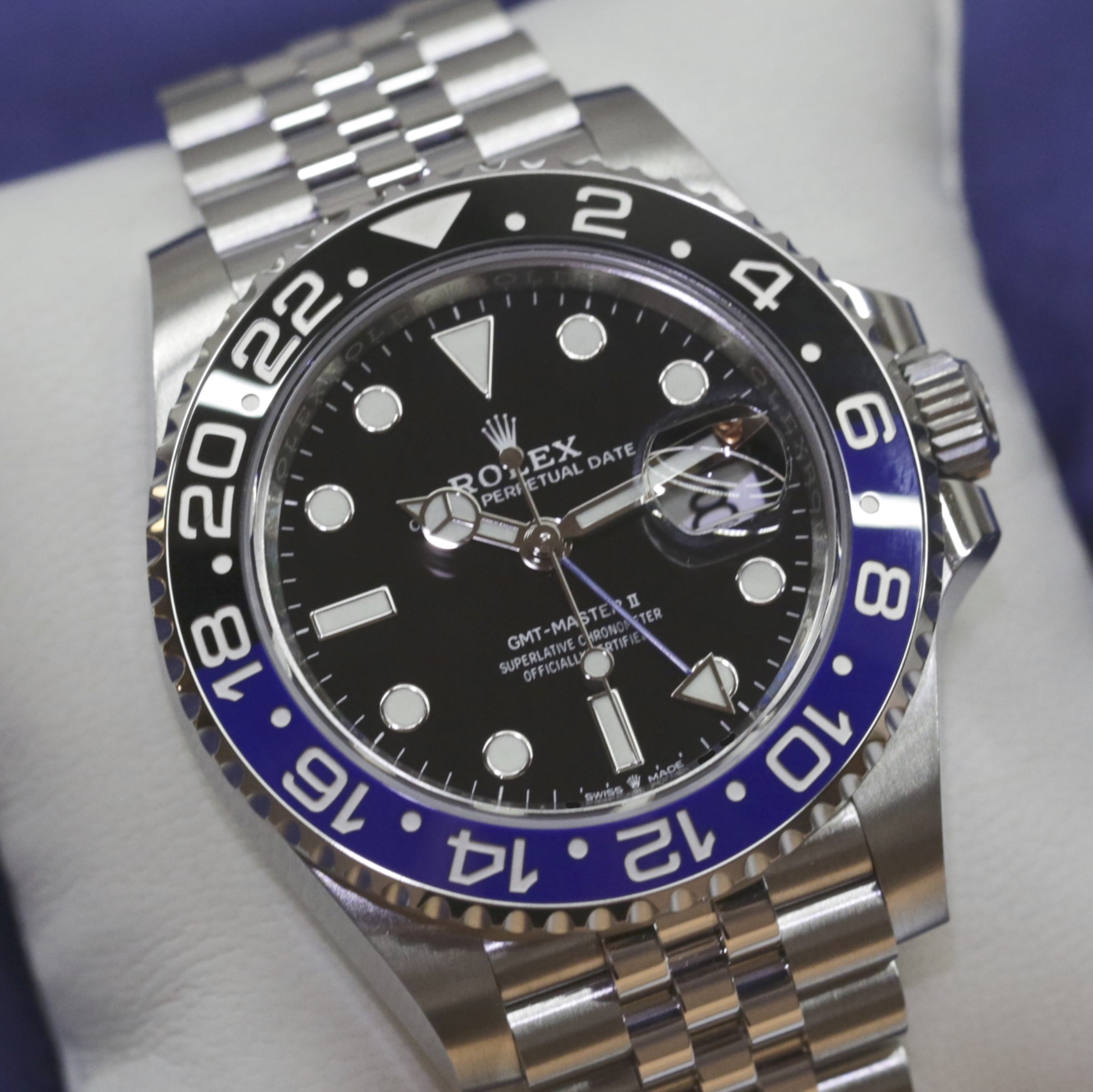 Rolex Oyster Perpetual GMT Master 2, Blue-Black Cerachrome Bezel. on Rolex stainless steel Jubilee bracelet, Ref 126710BLNR, full set. - Image 2