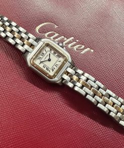 Alternative view of Cartier Panthere stainless steel & 18ct yellow gold quartz movement, just serviced by Cartier service centre.