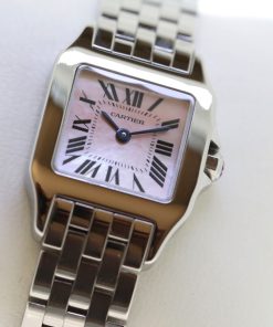 Alternative view of Cartier Santos Demoiselle, Stainless Steel, Mother of Pearl Roman Dial & Blue Sword-Shaped Hands, Stainless Steel Cartier Bracelet, Ref. W25075Z5, Ca. 2007, with Box & Book
