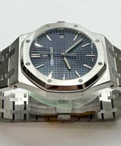 Alternative view of Audemars Piguet Royal Oak Blue Dial stainless steel, Ref 15500ST.OO.1220ST.01, Ca 2020, full set B&P