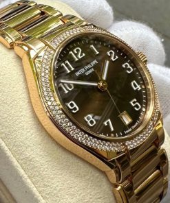 Patek Philippe Twenty-4 Ref 7300/1200R-001 rose gold, on 18ct rose gold Patek Philippe bracelet, bezel set with 160 diamonds, 2020 full set. "RRP $70,250"
