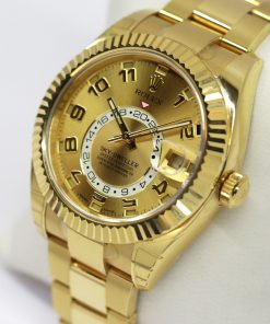 Alternative view of Rolex Oyster Perpetual Skydweller in 18ct Yellow Gold, Champagne Arab Dial, on 18ct Yellow Gold Rolex Oyster Bracelet, Ref. 326938, Circa: Aug 2015, Complete with Box, Books & Rolex Warranty Card