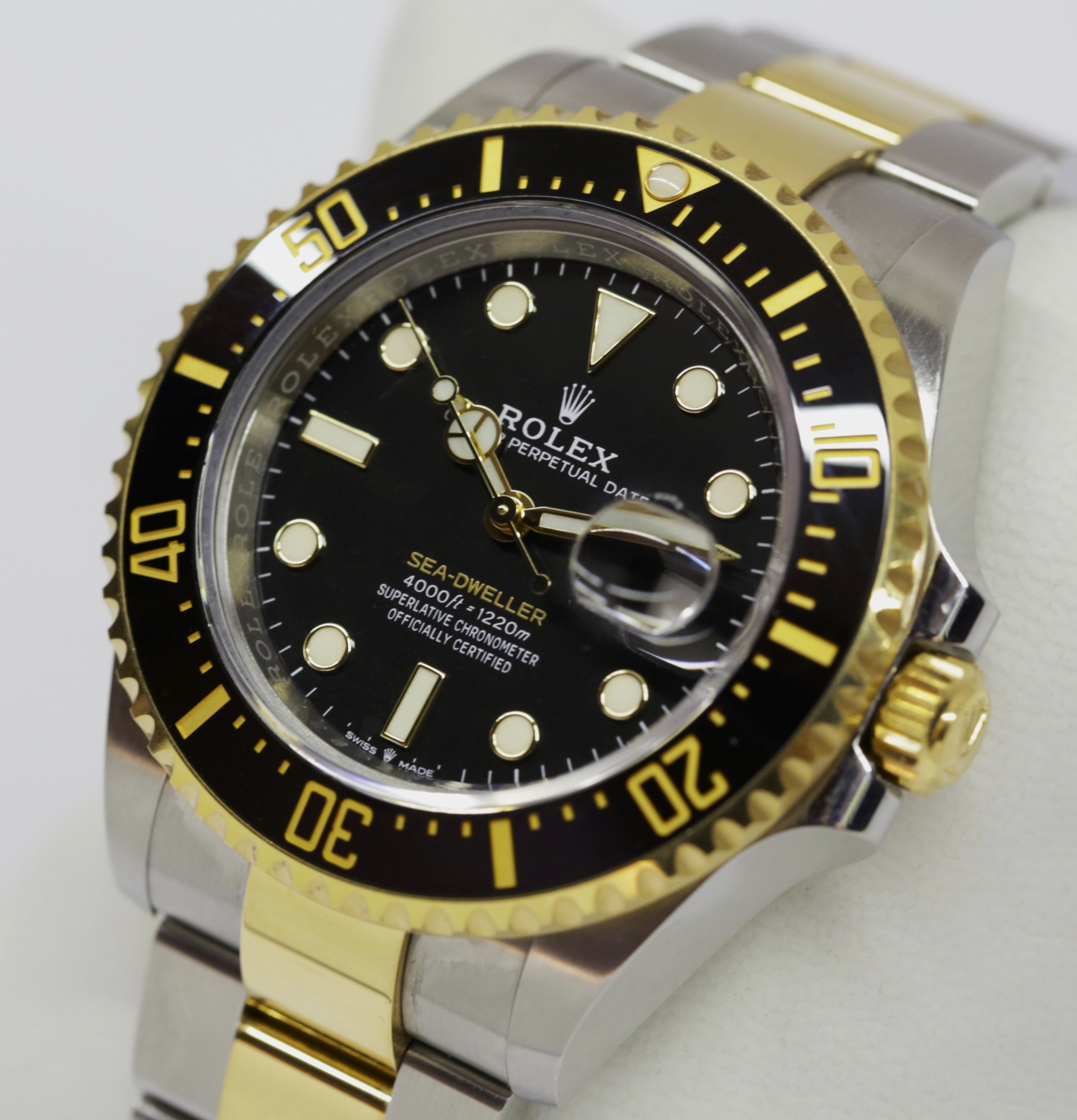 Rolex Sea Dweller 43, "Anniversary" in Stainless Steel/18ct yellow gold, Black Index Dial on a Rolex 18ct Yellow Gold / Oyster bracelet, Ref: 126603, Ca. 2022, Box, Paper & Balance of Rolex Factory Warranty - Image 3