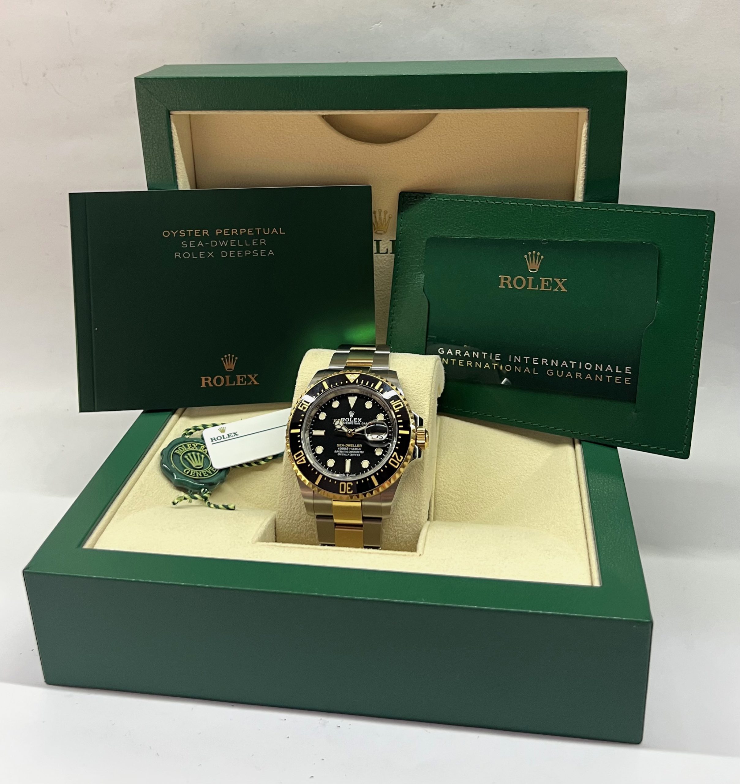 Rolex Sea Dweller 43, "Anniversary" in Stainless Steel/18ct yellow gold, Black Index Dial on a Rolex 18ct Yellow Gold / Oyster bracelet, Ref: 126603, Ca. 2022, Box, Paper & Balance of Rolex Factory Warranty - Image 8
