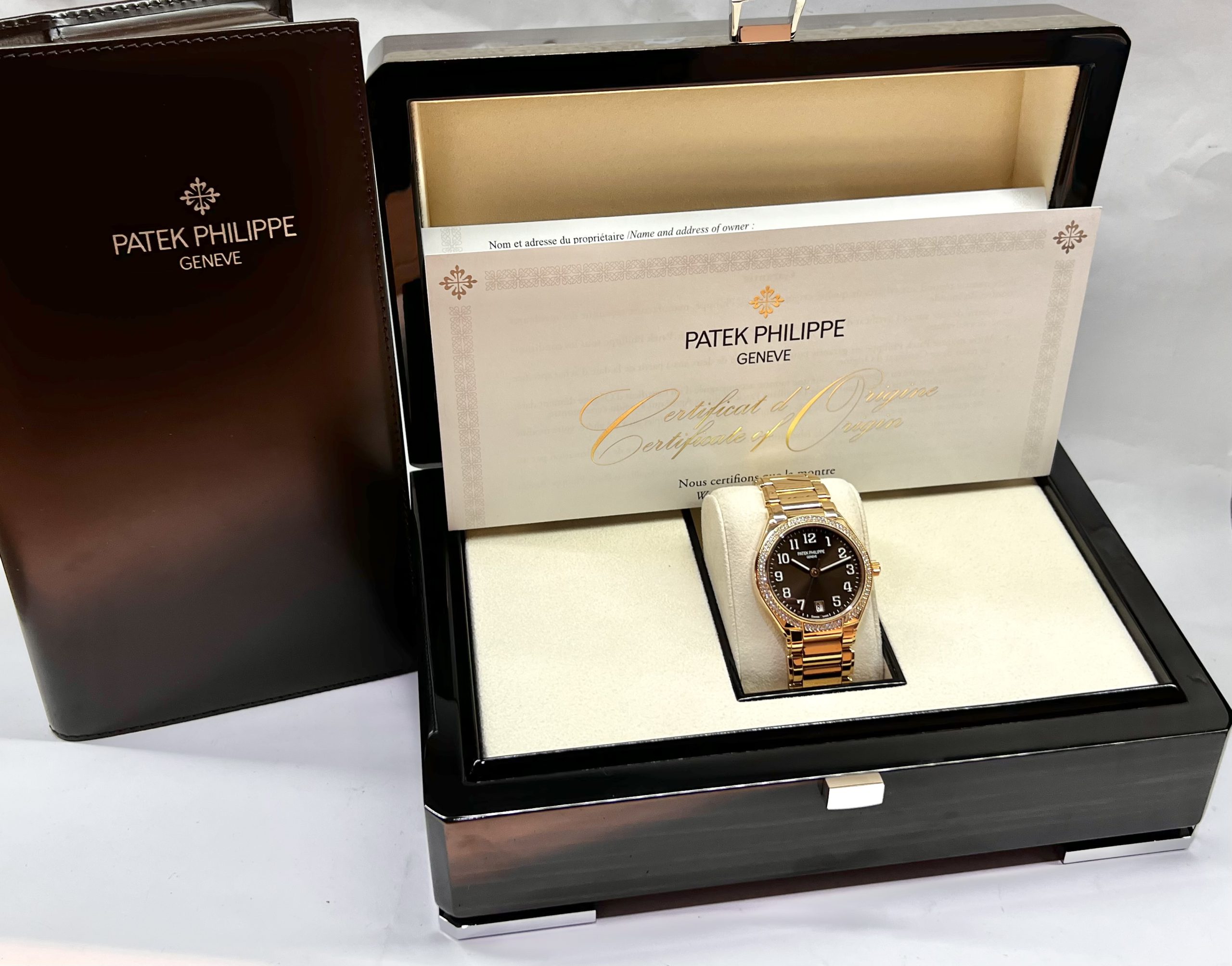 Patek Philippe Twenty-4 Ref 7300/1200R-001 rose gold, on 18ct rose gold Patek Philippe bracelet, bezel set with 160 diamonds, 2020 full set. "RRP $70,250" - Image 4