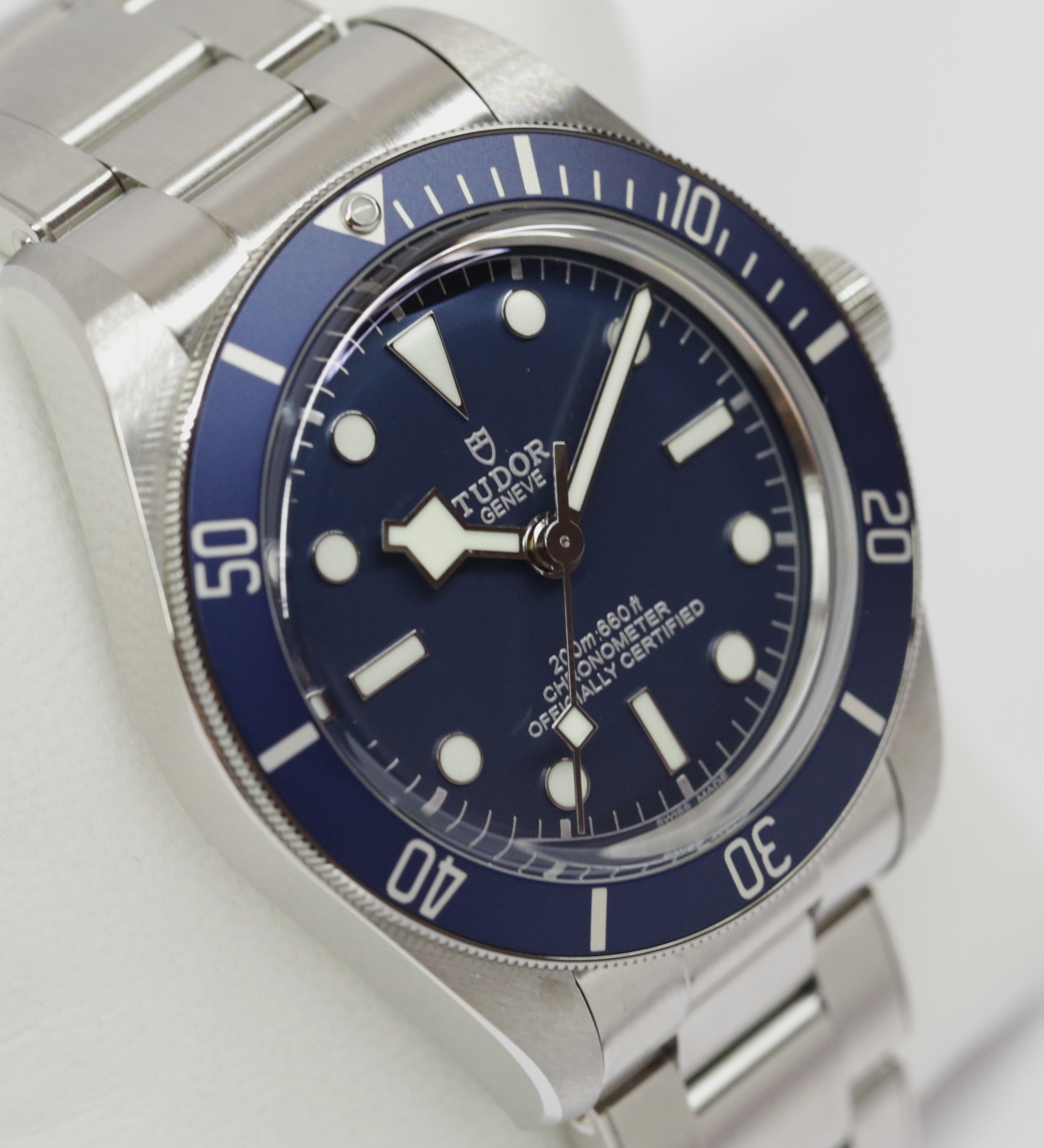 Tudor Black Bay Fifty-Eight, Stainless Steel, Blue Index Dial, Blue Bezel, on Stainless Steel Tudor Oyster Bracelet, Ref. 79030B, Circa: 2022, Complete with Box & Papers