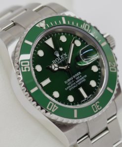Rolex Submariner Date "HULK" in stainless steel, Rolex Oystersteel bracelet, Ref 116610LV, Service by Rolex last year, over 12 months remaining on service. Box and Books, Rolex Service Card