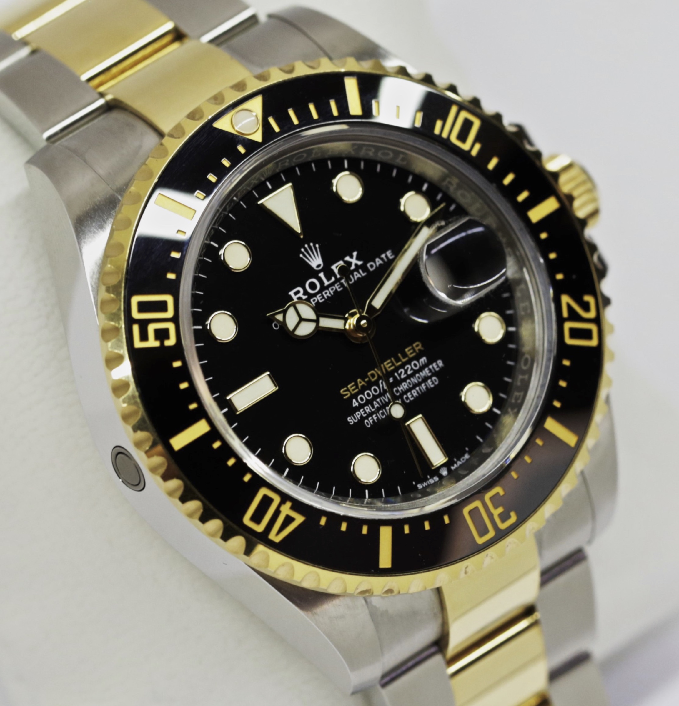 Rolex Sea Dweller 43, "Anniversary" in Stainless Steel/18ct yellow gold, Black Index Dial on a Rolex 18ct Yellow Gold / Oyster bracelet, Ref: 126603, Ca. 2022, Box, Paper & Balance of Rolex Factory Warranty