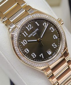 Alternative view of Patek Philippe Twenty-4 Ref 7300/1200R-001 rose gold, on 18ct rose gold Patek Philippe bracelet, bezel set with 160 diamonds, 2020 full set. "RRP $70,250"
