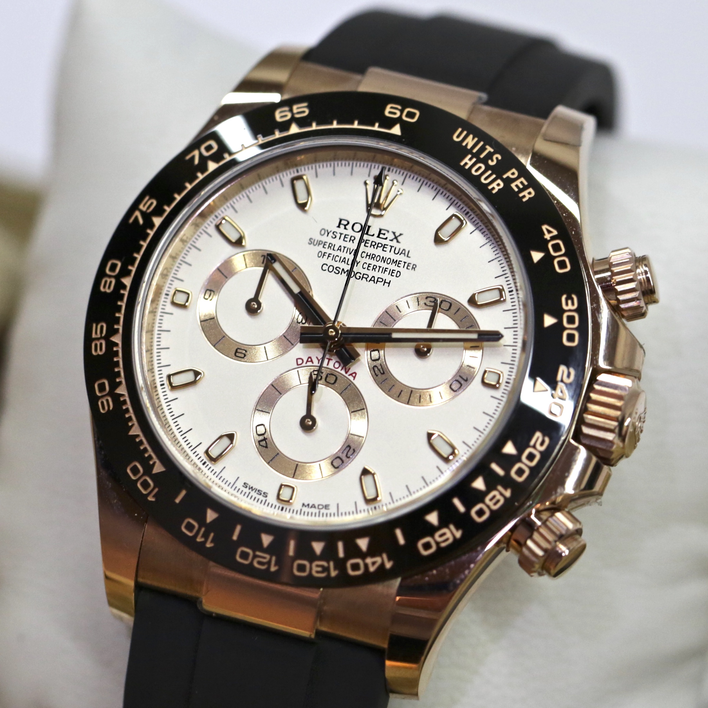 Rolex Oyster Perpetual Daytona Cosmograph, 18ct Everose gold, Ivory Index dial on a Rolex Oysterflex Band and 18ct Everose gold Deployant. Ref 116515LN Ca 2021. Full set - Image 5