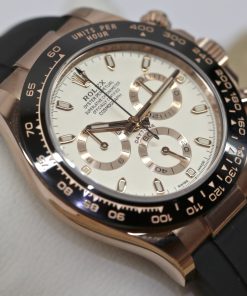 Rolex Oyster Perpetual Daytona Cosmograph, 18ct Everose gold, Ivory Index dial on a Rolex Oysterflex Band and 18ct Everose gold Deployant. Ref 116515LN Ca 2021. Full set